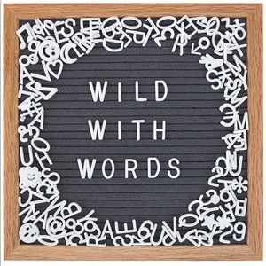 10x10 Wooden& Grey Felt Letter Board Set